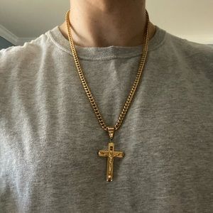 Gold Chain with Gold Cross